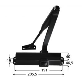 SPRING-LOADED DOOR PUSHER WITH STOP IL10 MULIFORZA 2-4 BLACK