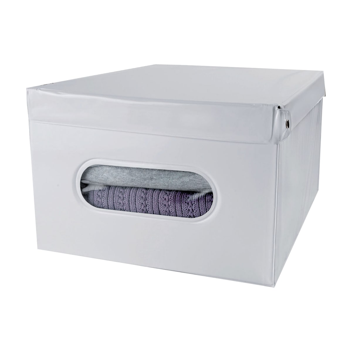 WHITE PVC LAUNDRY BOX 40X50X25 CM