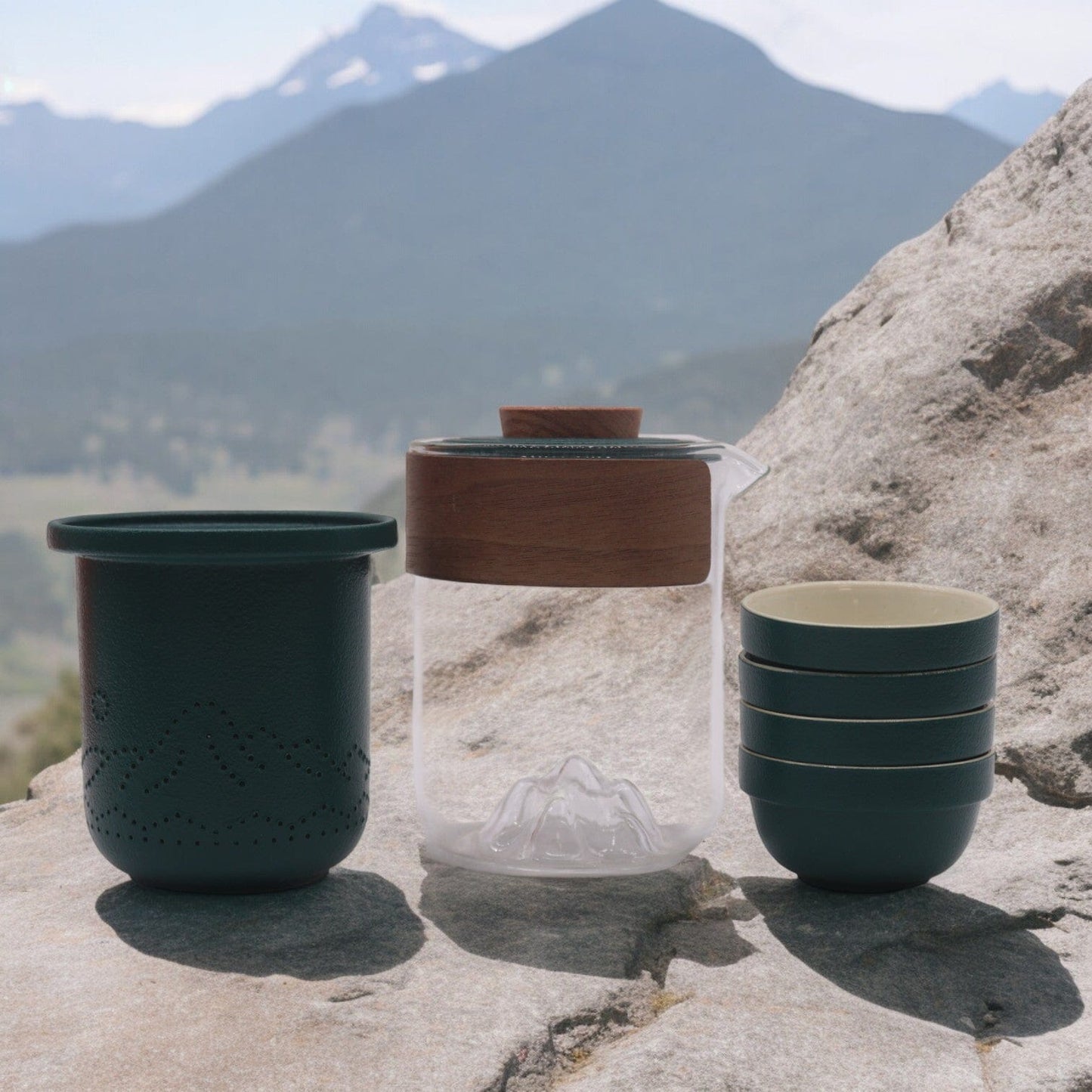 Bliss Travel Mountain Teapot Set - Four Friends - Travel Pack