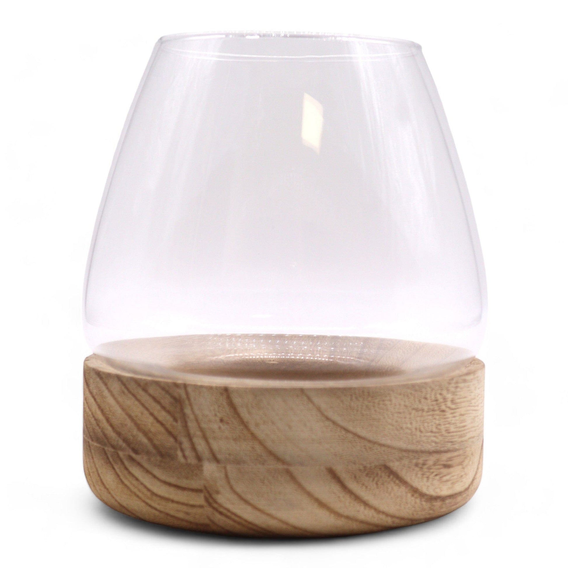 Bliss Large Terarium on Natural Tung Wood - 17x19cm