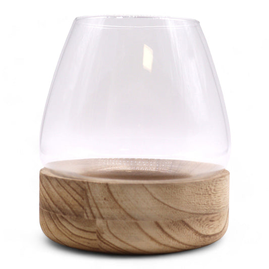 Bliss Large Terarium on Natural Tung Wood - 17x19cm