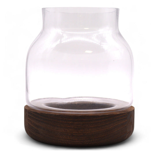 Bliss Medium Shaped Terarium on Dark Tung Wood - 16x18cm