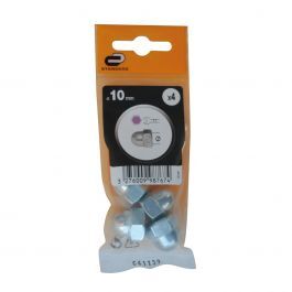 10MM STEEL HEX NUT. 4 PIECES