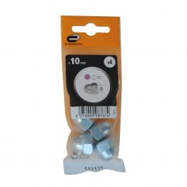 10MM STEEL HEX NUT. 4 PIECES