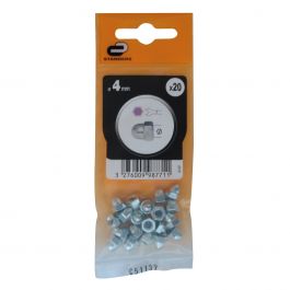 4MM STEEL HEX NUT. 20 PIECES