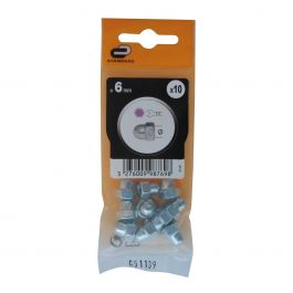 6MM STEEL HEX NUT. 10 PIECES