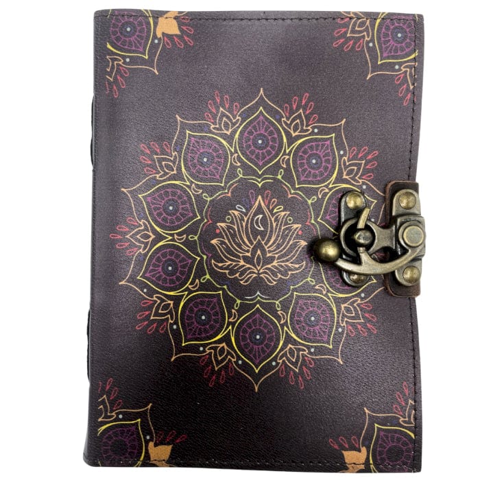 Bliss Leather Lotus Mandala Deckle-edge Notebook (7x5")