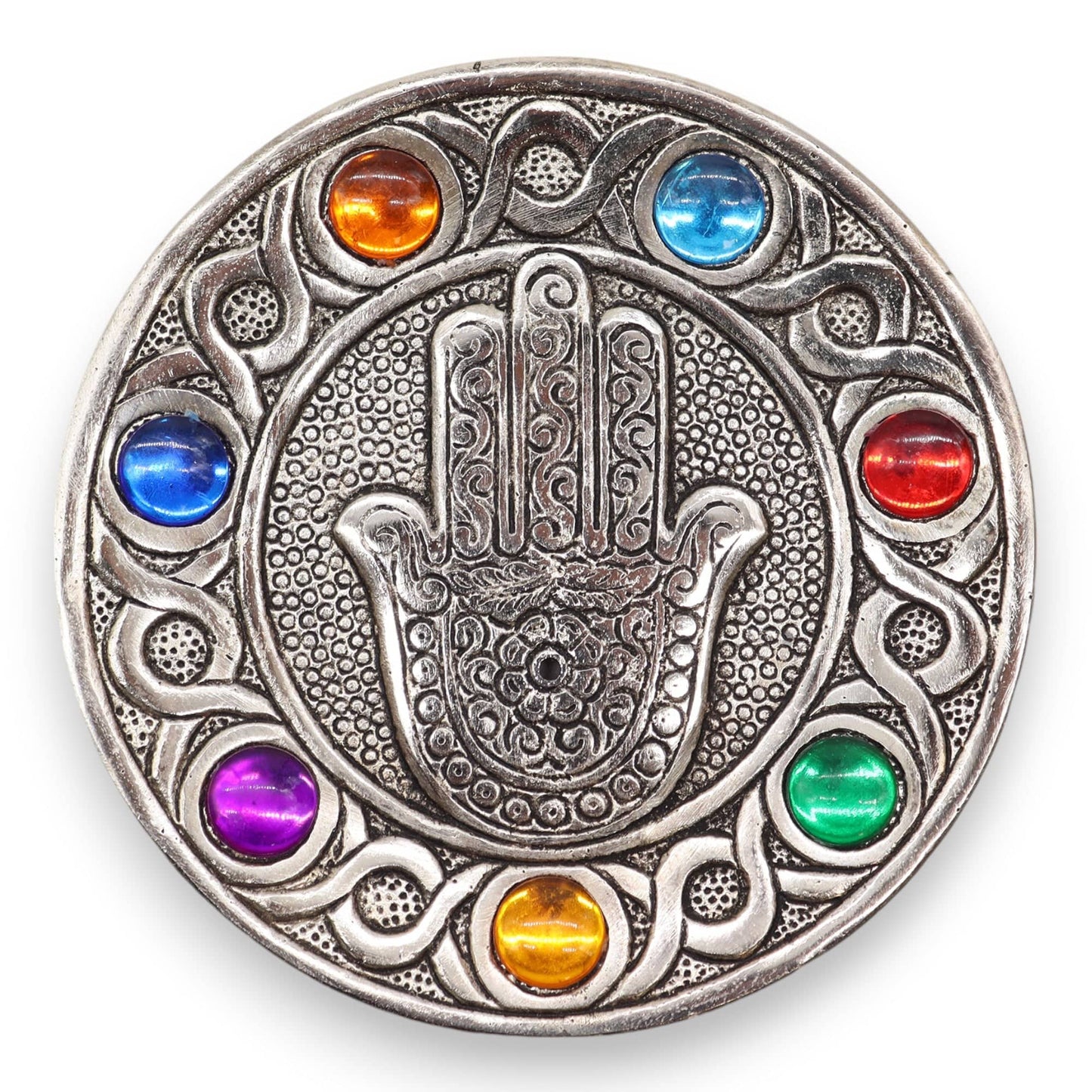 Bliss Seven Chakra Hamsa Incense Holder 11.5cm