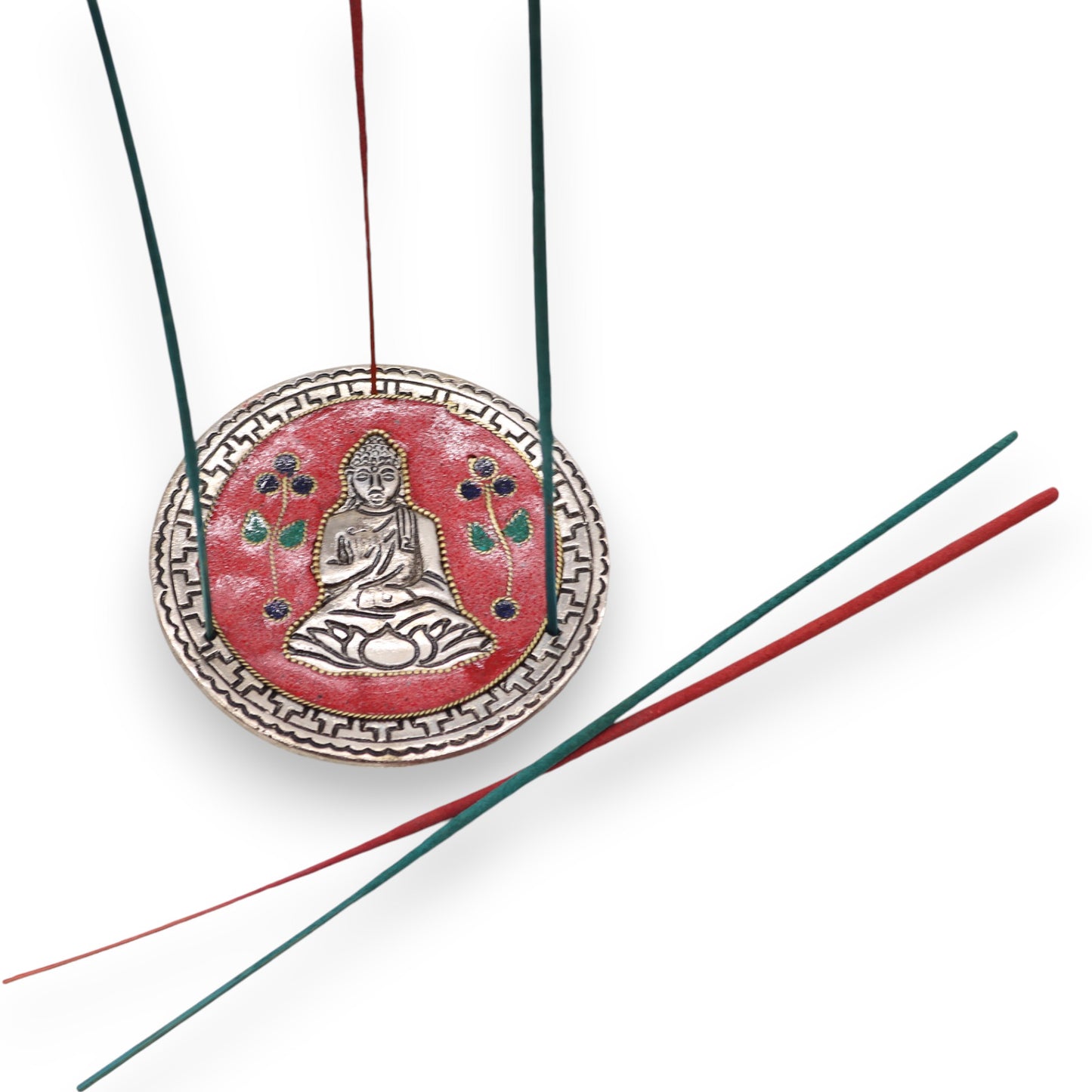 Buddha Red Decor Incense Holder 10cm