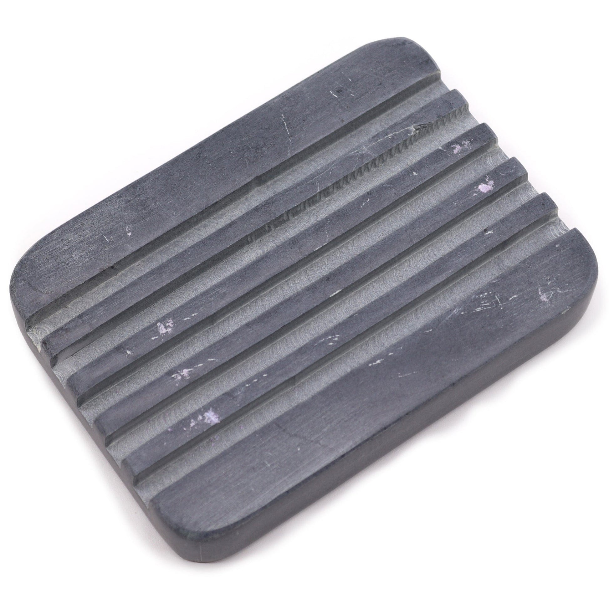 Bliss Grey Soapstone Soap Dish 12x8.5cm - Heavey Ridges