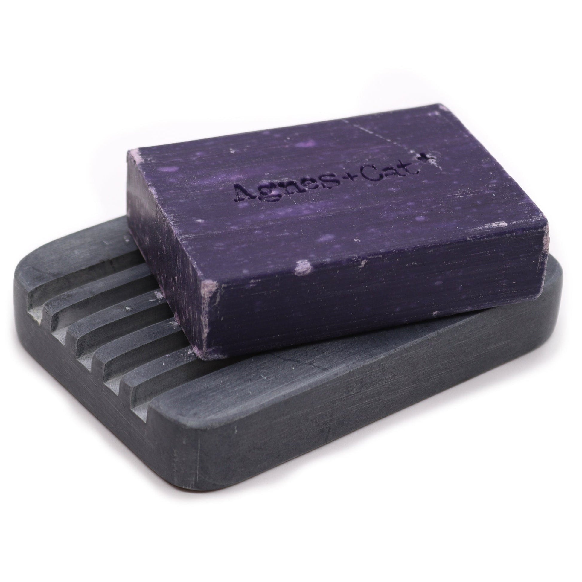 Bliss Grey Soapstone Soap Dish 12x8.5cm - Heavey Ridges