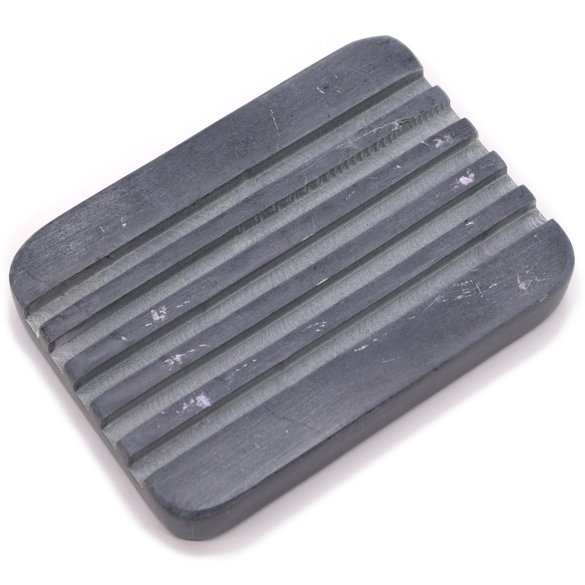 Bliss Grey Soapstone Soap Dish 12x8.5cm - Heavey Ridges