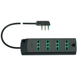 MULTI-SOCKET PLUG 16A 4-WAY 10/16A CABLE 1,5MT BLACK