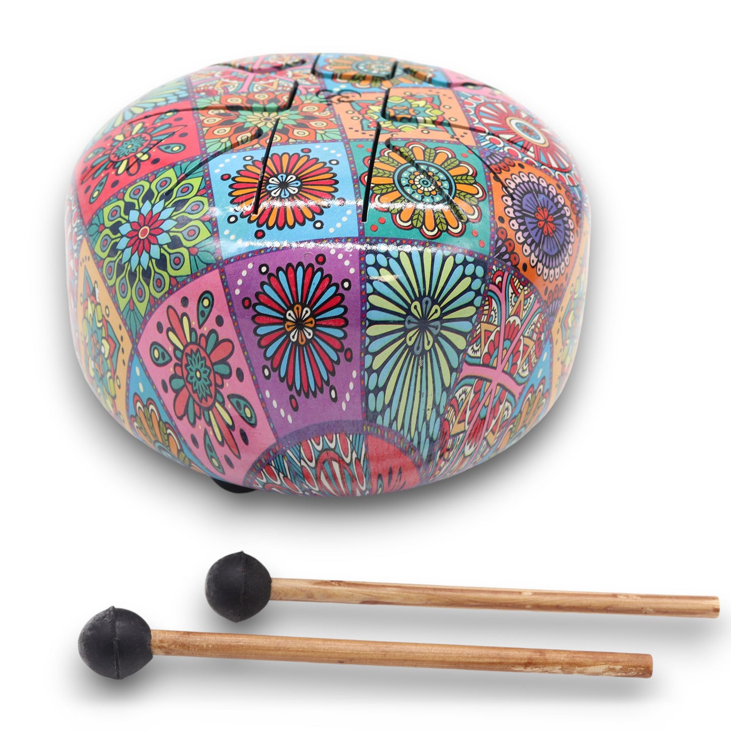 Med Steel Tongue Happy Drums  Multi Coloured - 17x13cm