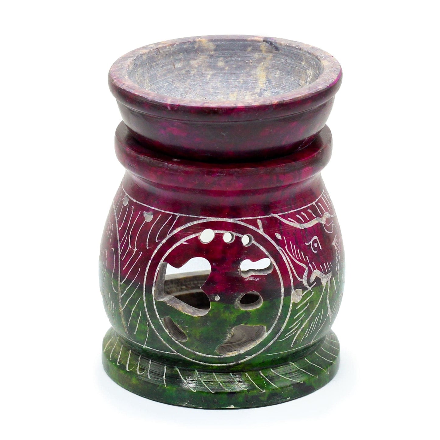 Bliss Small Coloured Soapstone Oil Burner 8cm - Om & Elephant