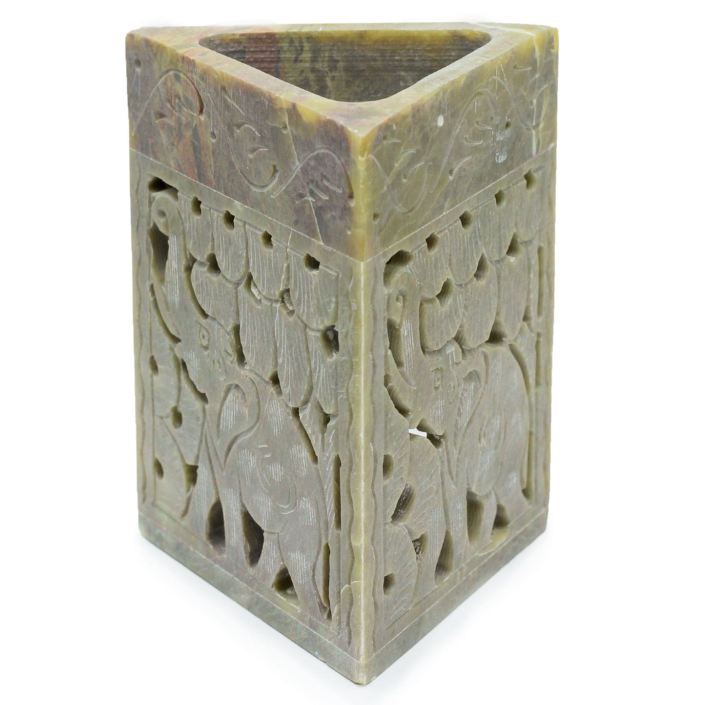 Bliss Triangle Soapstone Oil Burner 11x9cm - Elephant