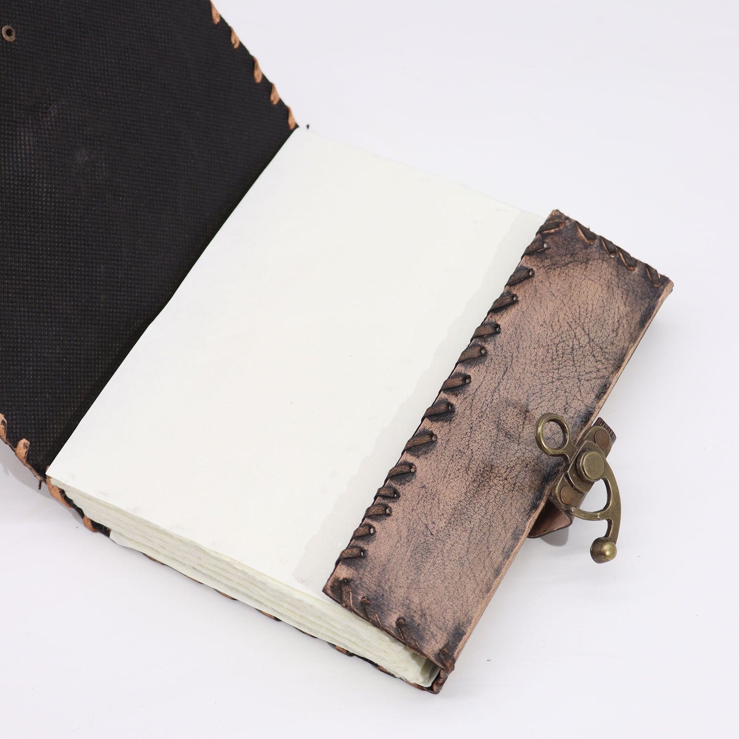 Brown Tan Book - Evil Eye Decor - 160 Deckle Edges Pages - 20x15cm