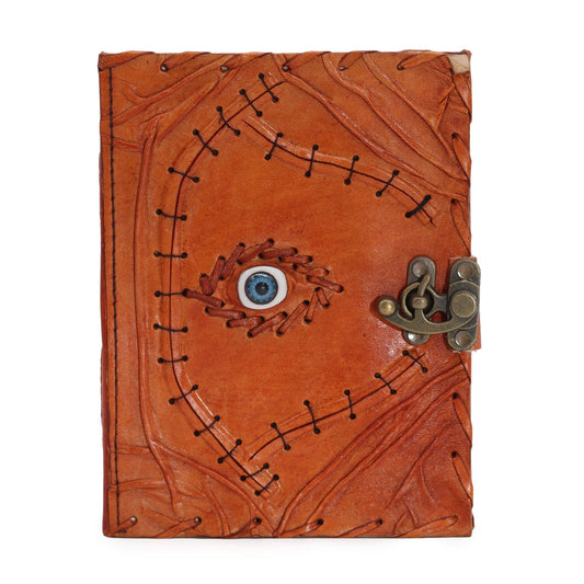 Bliss Light Brown Tan Book - Evil Eye Decor - 160 Deckle Edges Pages - 20x15cm