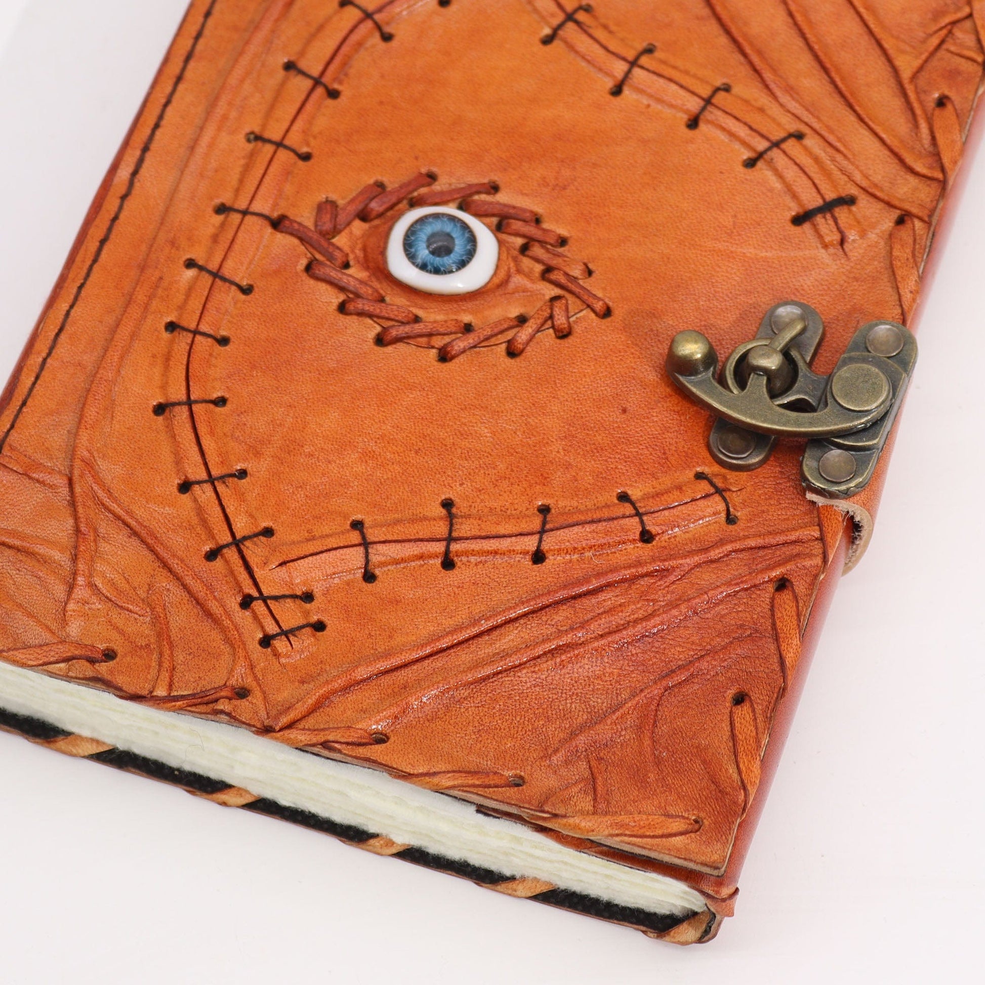 Bliss Light Brown Tan Book - Evil Eye Decor - 160 Deckle Edges Pages - 20x15cm