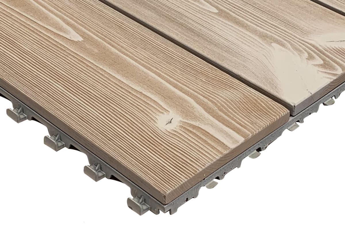 Bricocenter PIASTRELLA AD INCASTRO SMARTDECK IN PINO 60X60CM SPESSORE 25MM BIANCO