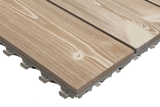 Bricocenter PIASTRELLA AD INCASTRO SMARTDECK IN PINO 60X60CM SPESSORE 25MM BIANCO
