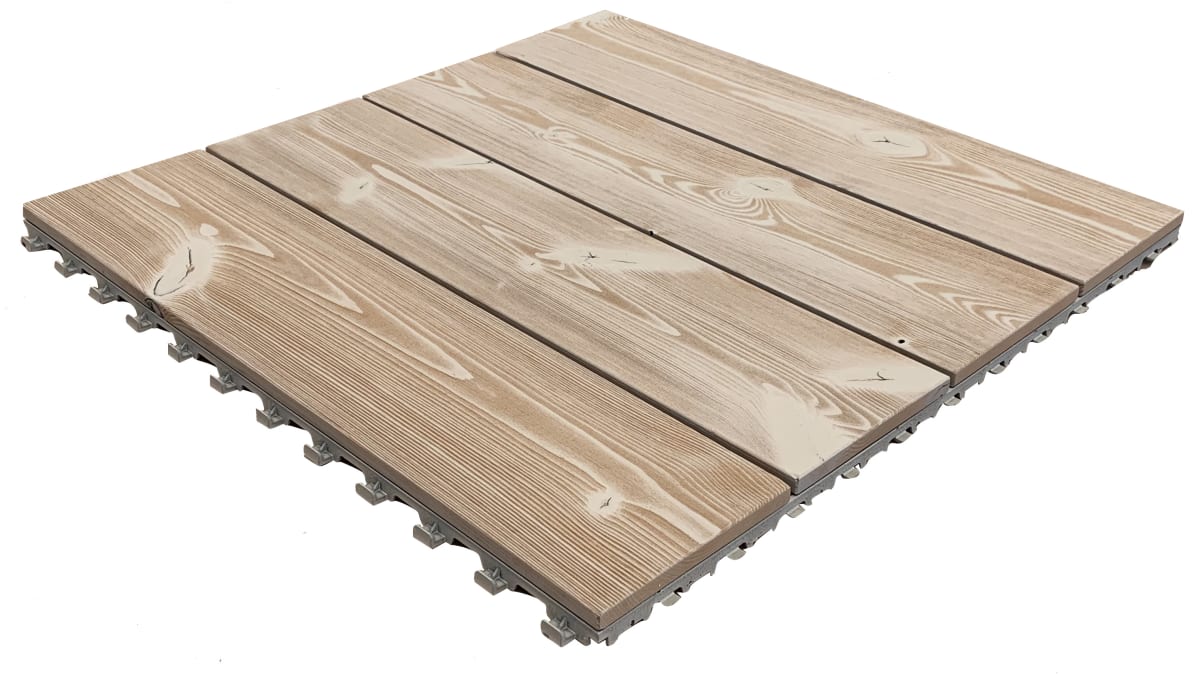 Bricocenter PIASTRELLA AD INCASTRO SMARTDECK IN PINO 60X60CM SPESSORE 25MM BIANCO