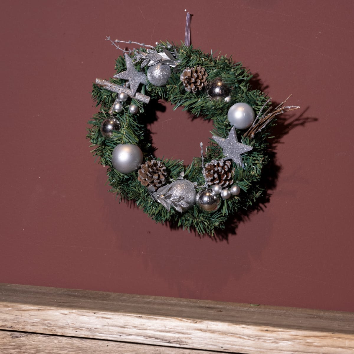 Bricocenter SILVER DECORATED WREATH 30CM