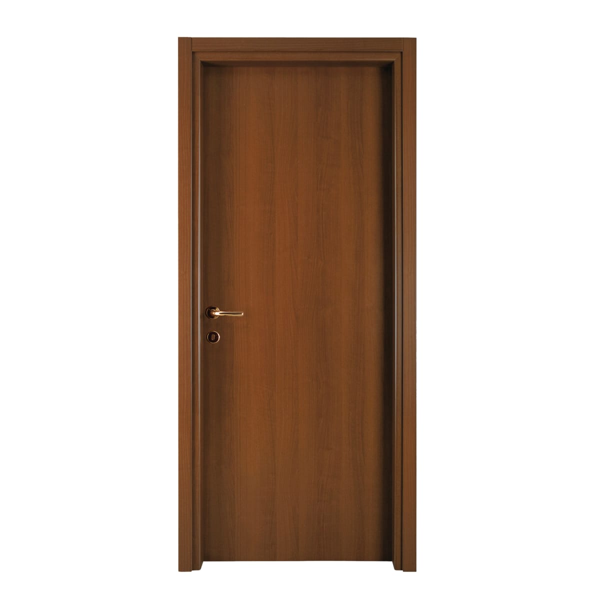 Tanganica walnut door, 70x210 cm, reversible hinge, brass fittings