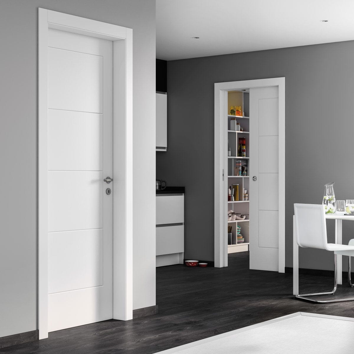 Bricocenter WHITE RIBERA DOOR 80X210 LEFT