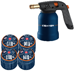 DEXTER OPEN FLAME WELDER + 4 CARTRIDGES