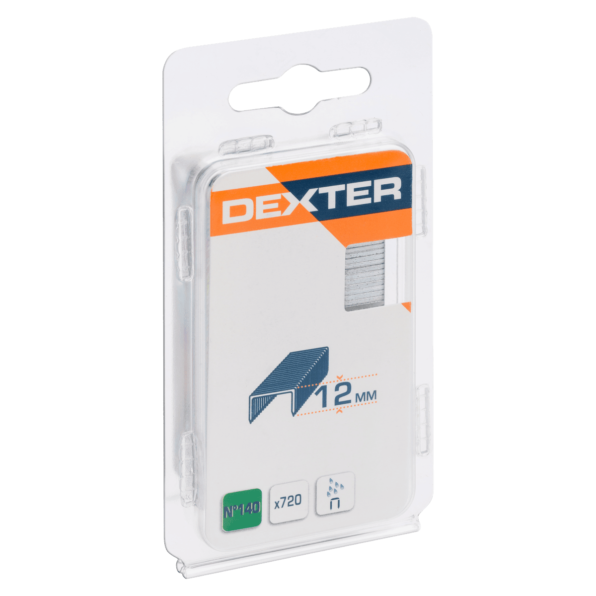 DEXTER FLAT WIRE STAPLES NO. 140/12MM, STEEL, 720 PIECES