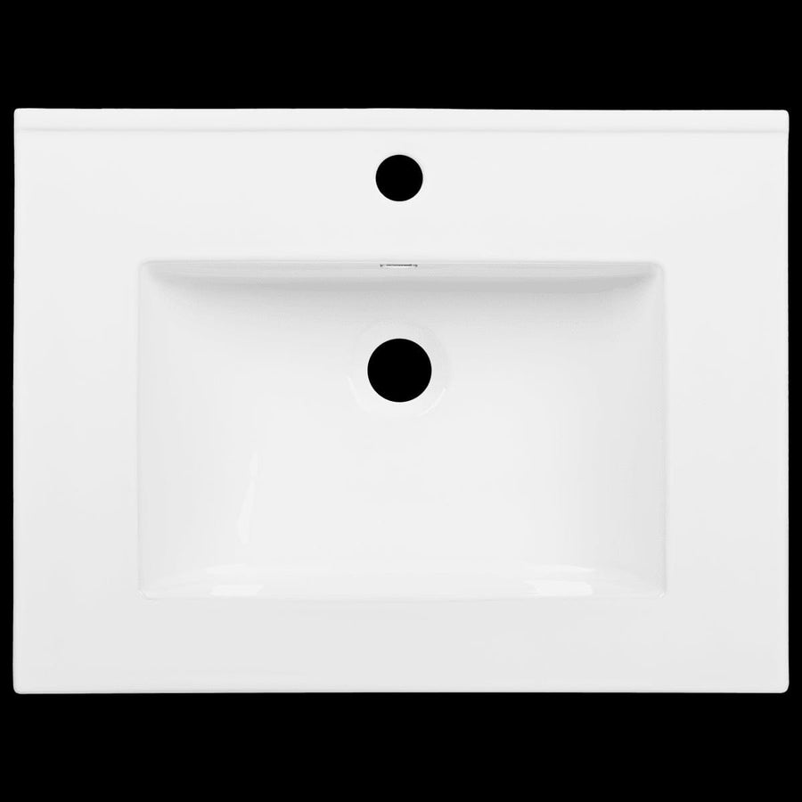 Bricocenter NEW ESSENTIAL SENSEA RECESSED WASHBASIN CERAMIC SQUARED WHITE L61 H16 P46