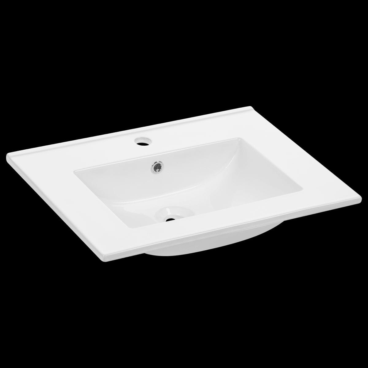 Bricocenter NEW ESSENTIAL SENSEA RECESSED WASHBASIN CERAMIC SQUARED WHITE L61 H16 P46