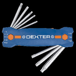 8-PIECE DEXTER TEMPER TORX SOCKET SPANNER SET, ASSORTED SIZES, STEEL