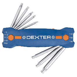 8-PIECE DEXTER TEMPER TORX SOCKET SPANNER SET, ASSORTED SIZES, STEEL