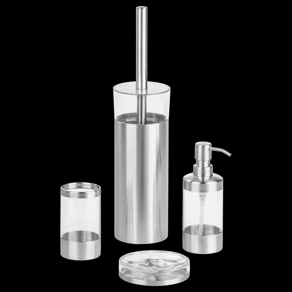 LOFT/MIA STAINLESS STEEL AND ACRYLIC TOILET BRUSH HOLDER