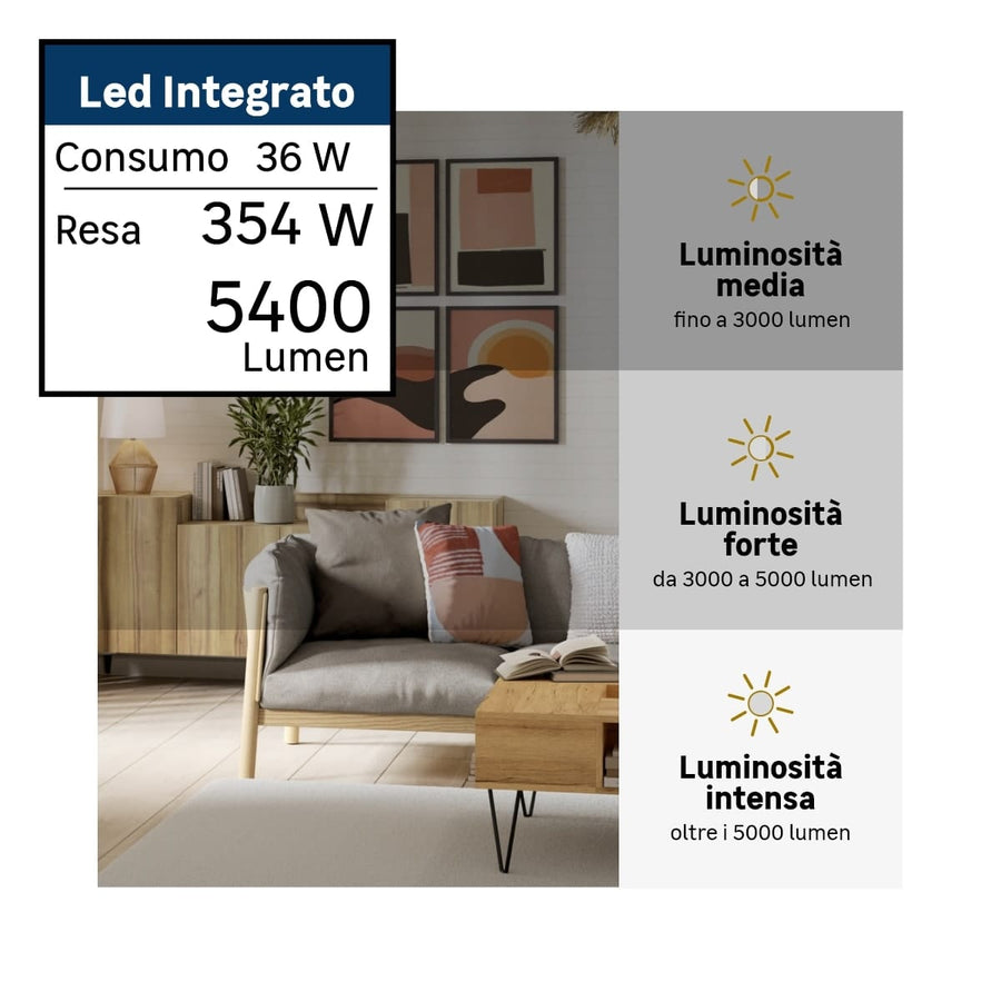 Bricocenter REGALIS METAL CEILING LAMP WHITE D50 LED 4000LM NATURAL LIGHT