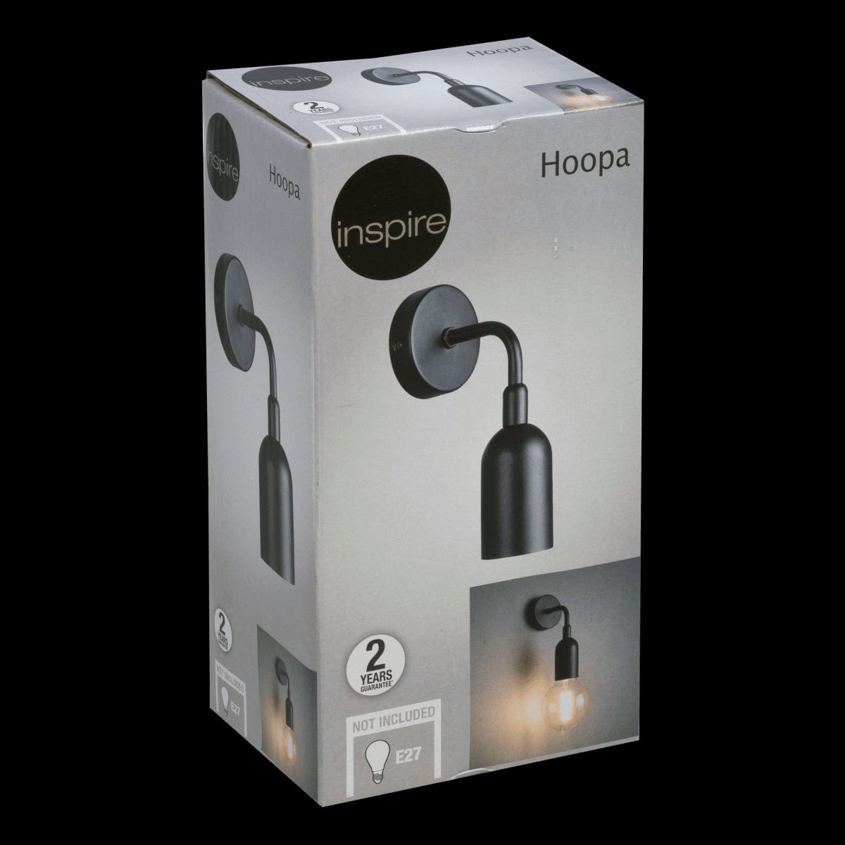 Bricocenter HOOPA METAL HOOPA Wall Lamp MATT BLACK 9x18.7x10CM E27=60W