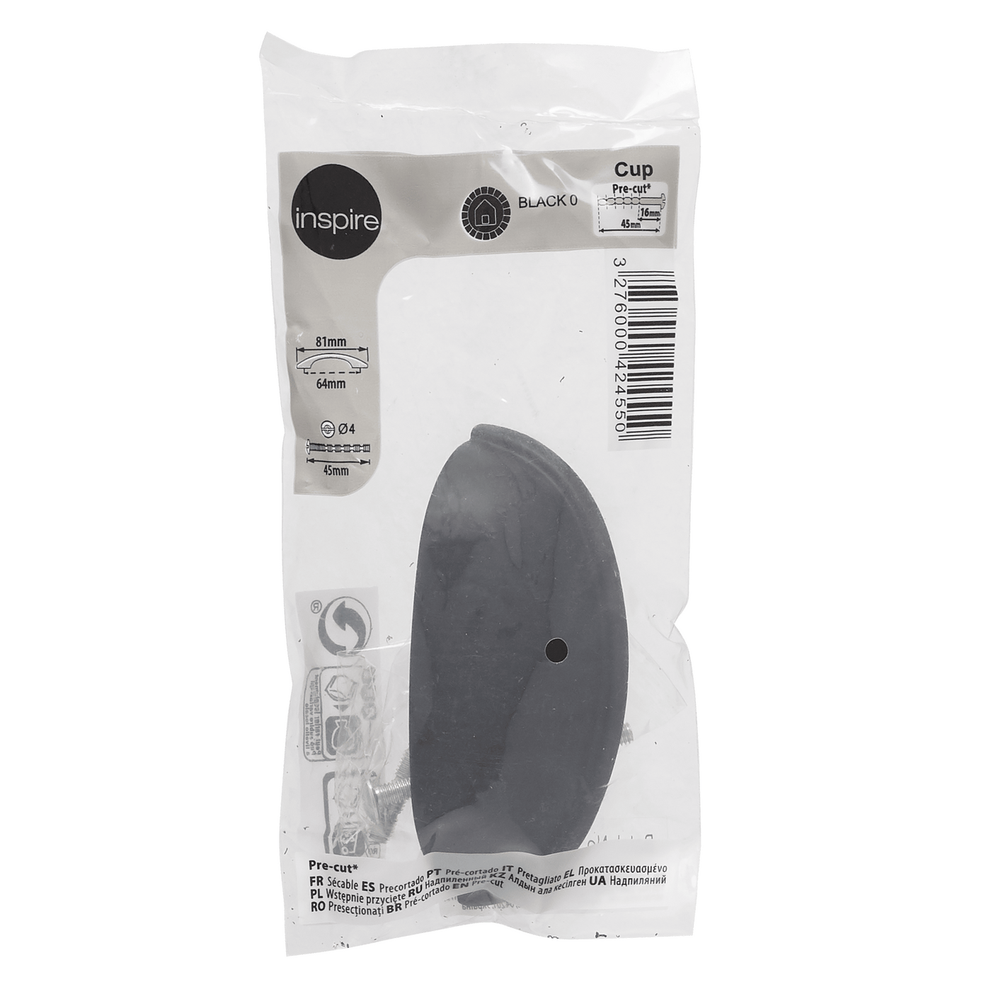 CUP HANDLE LENGTH 64 MM MATT BLACK