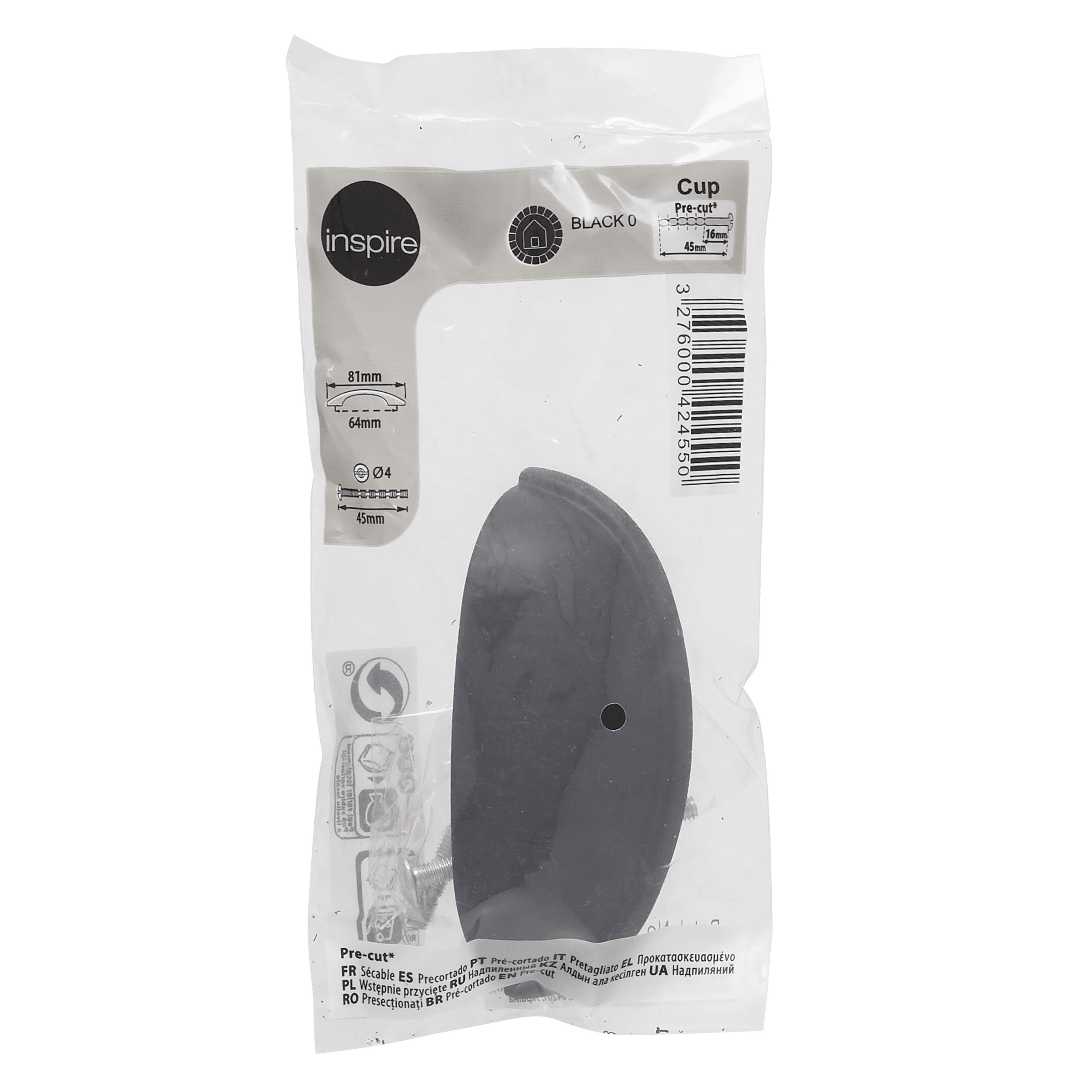CUP HANDLE LENGTH 64 MM MATT BLACK