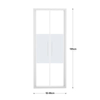 RECORD SALOON DOOR L 92-96 H 195 CM SCREEN-PRINTED GLASS 6 MM WHITE