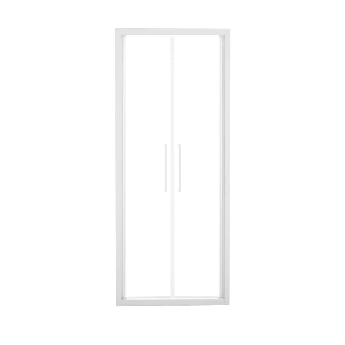Bricocenter PORTA SALOON RECORD L 77-81 H 195 CM CRISTALLO TRASPARENTE 6 MM BIANCO
