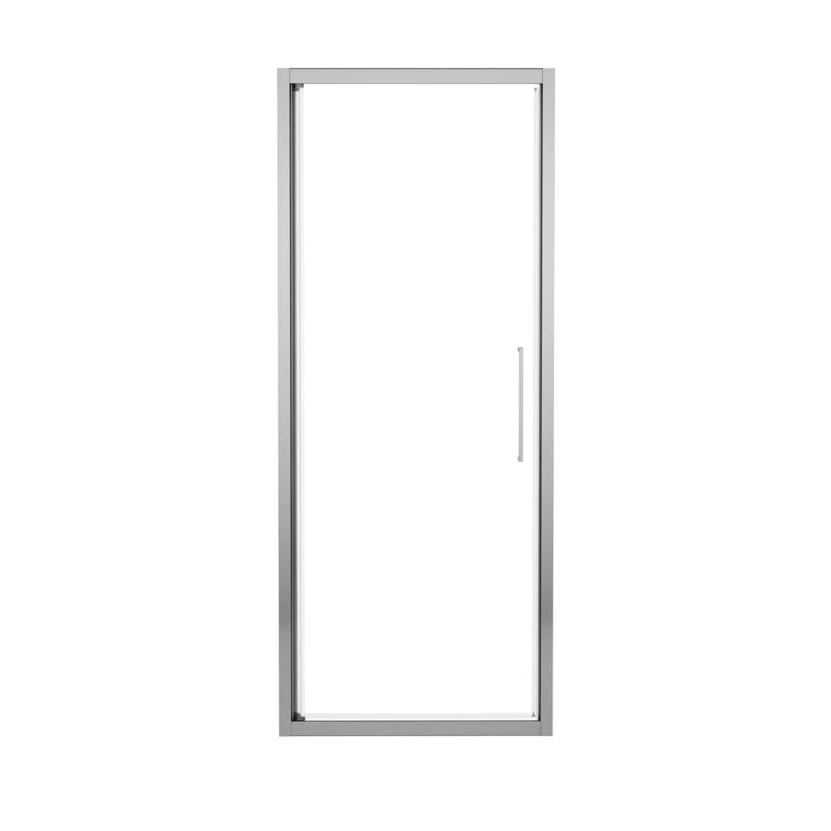 Bricocenter PORTA BATTENTE RECORD L 77-81 H 195 CM CRISTALLO TRASPARENTE 6 MM CROMO