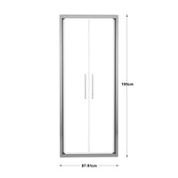 RECORD SALOON DOOR L 87-91 H 195 CM CLEAR GLASS 6 MM CHROME