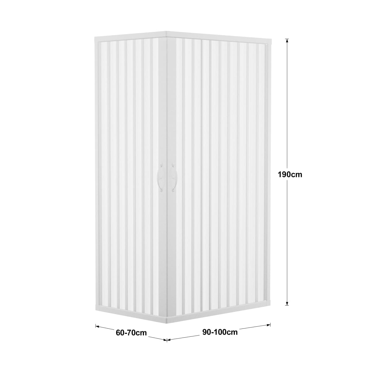 Bricocenter PLAYA RECTANGULAR SHOWER STALL L 70-80 X 90-100 CM PANELS PVC PROFILES WHITE