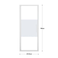 RECORD HINGED DOOR L 87-91 H 195 CM SCREEN-PRINTED GLASS 6 MM WHITE