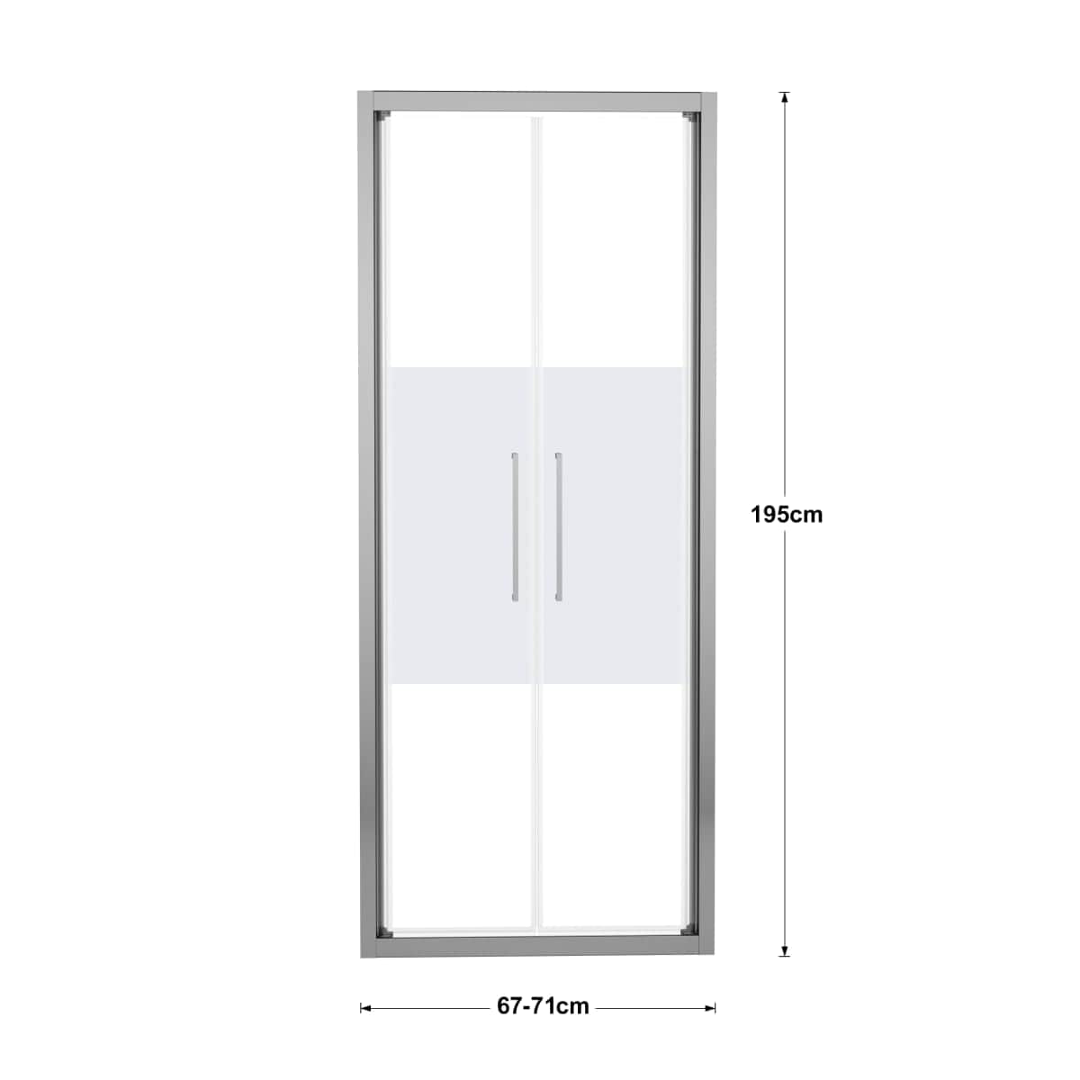 Bricocenter PORTA SALOON RECORD L 67-71 H 195 CM CRISTALLO SERIGRAFATO 6 MM CROMO