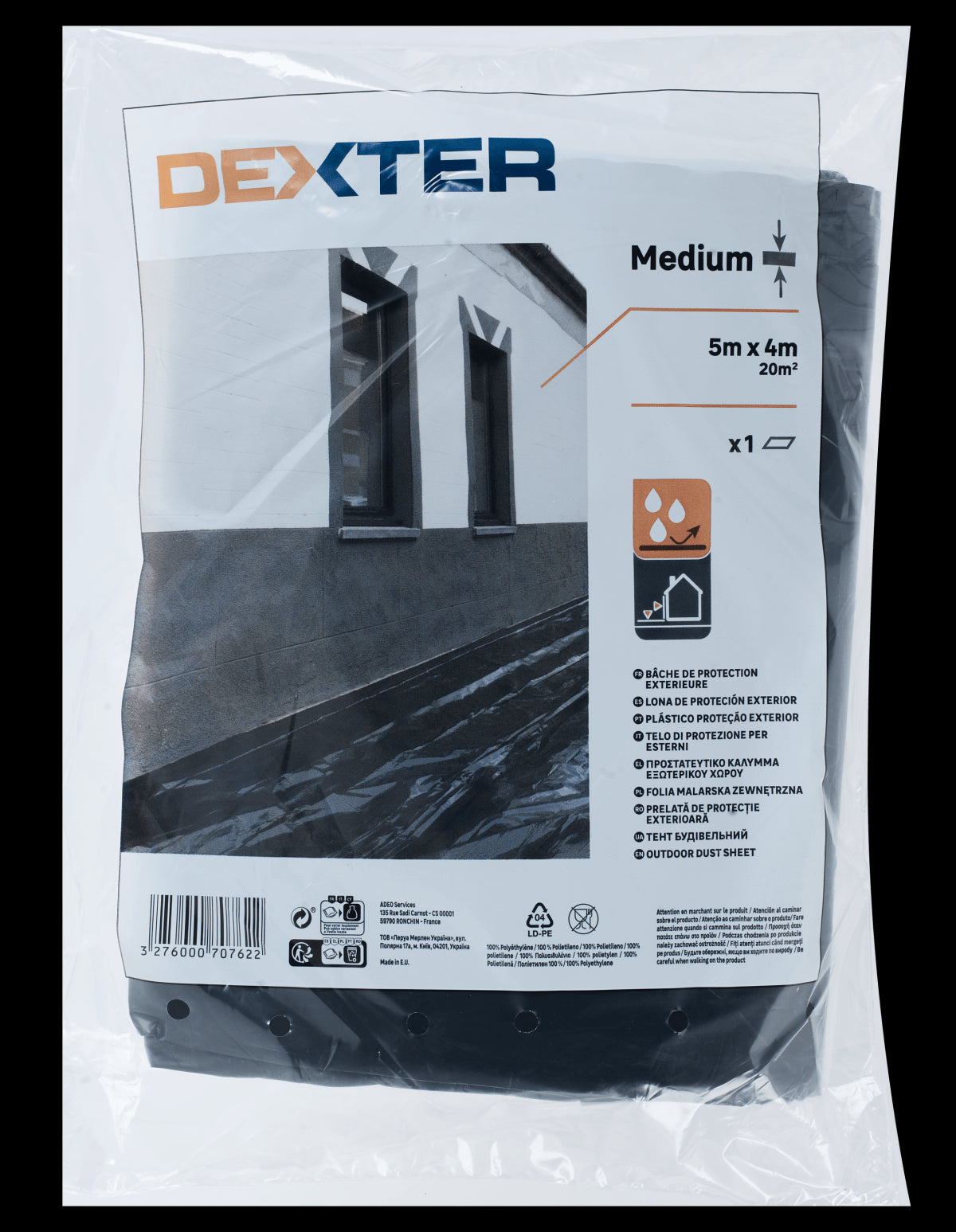 BLACK PLASTIC SHEETING FOR OUTDOOR FLOORS MT 5X4 DEXTE