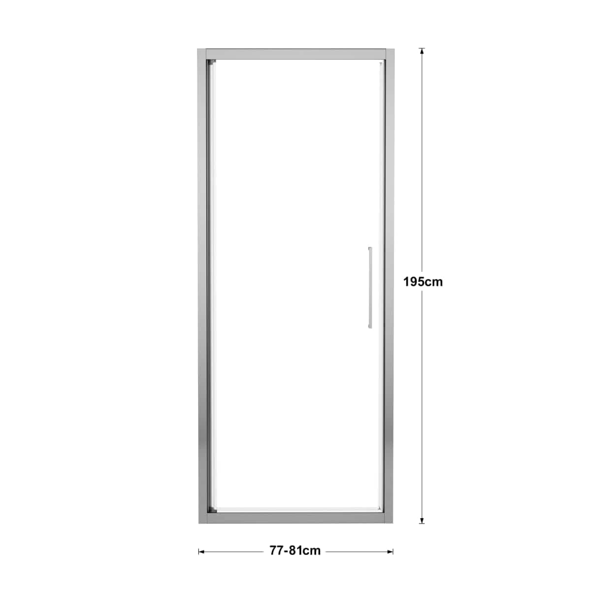 Bricocenter PORTA BATTENTE RECORD L 77-81 H 195 CM CRISTALLO TRASPARENTE 6 MM CROMO