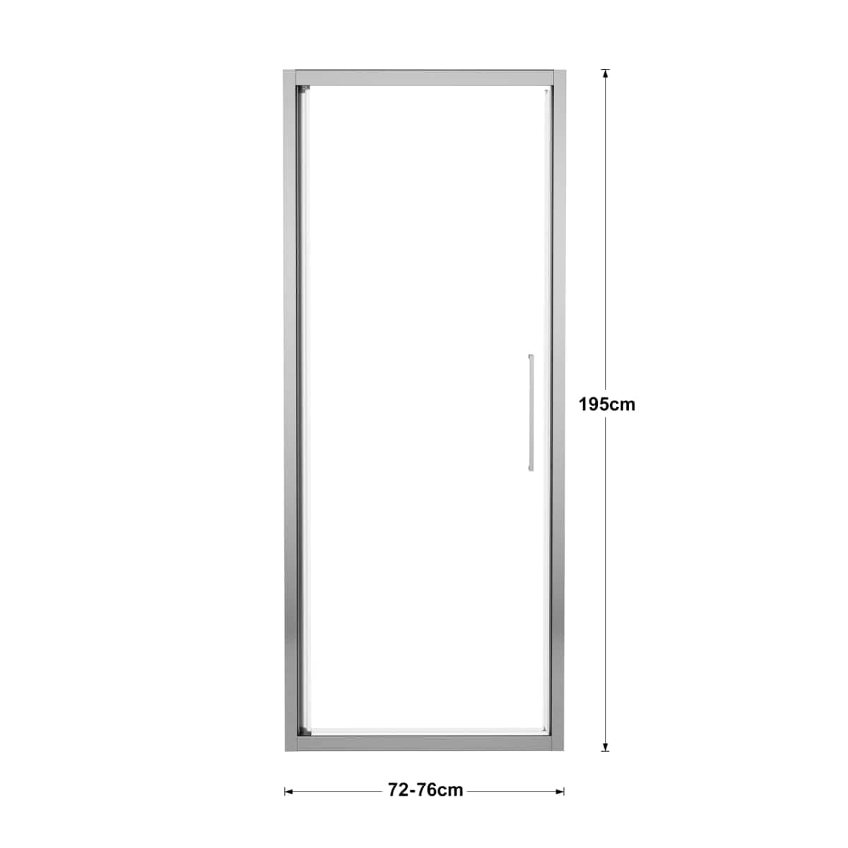Bricocenter PORTA BATTENTE RECORD L 72-76 H 195 CM CRISTALLO TRASPARENTE 6 MM CROMO